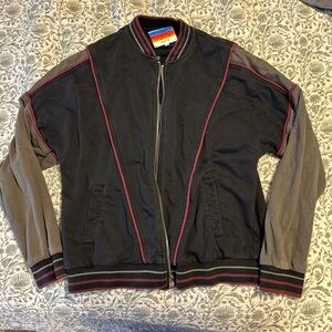 UNIF Black and Gray Bomber Jacket with Sporty Style